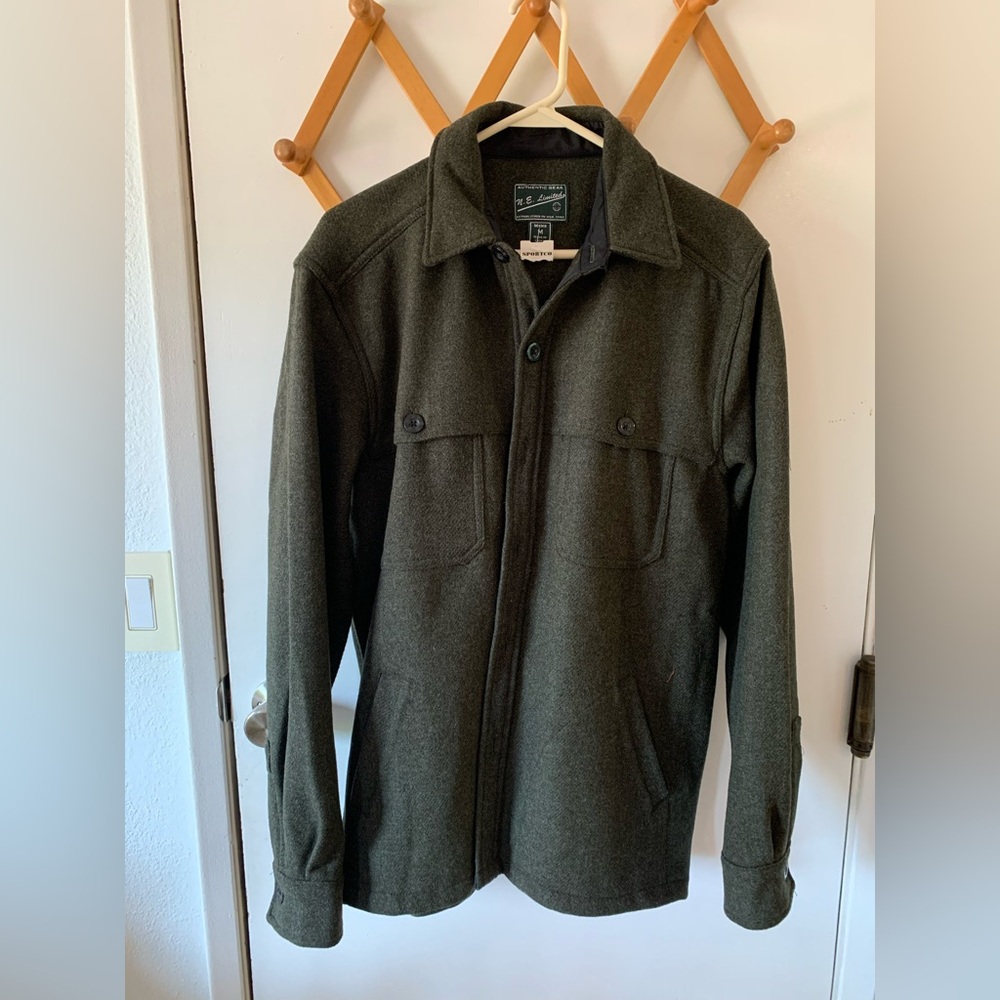 New N.E. Limited Men’s M “Halibut” Wool Jac Shirt in Olive